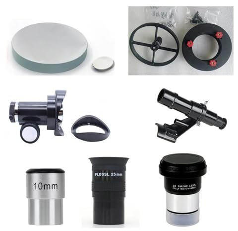 Telescopio Accessori Riflettore Telescopio Astronomico Set D114F900 Specchio Primario E Specchio Secondario W/Base Focuser 10/25mm Oculare (D114F900-DIY A Set)