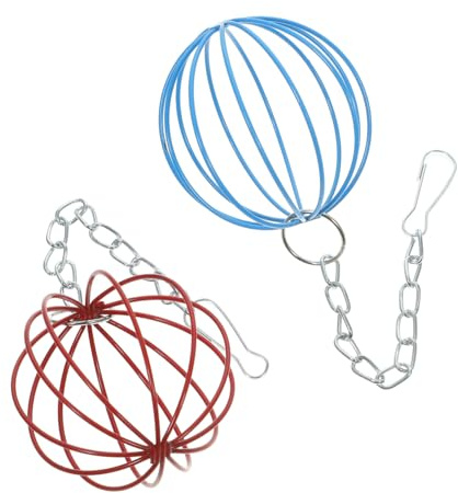 SOIMISS Kaninchenfutterball Hängend Aus Eisen 2 Stück Futterkugel Mit Aufhängevorrichtung Multifunktionaler Gemüse Futterspender Für Kleintierkäfige Spiel Und Beschäftigungsspielzeug Für Kaninchen