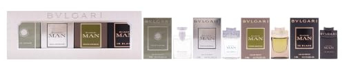 BULGARI COFFRET SET: POUR HOMME EDT 5ML + WOOD ESSENCE + IN BLACK + RAIN ESSENCE