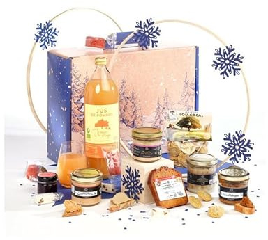 Cellier du Périgord - Panier Gourmand Tradition - Coffret L’Instant Gourmet 2025 sans alcool, sans porc - Foie gras de canard, mets salés & douceurs - Valisette prête à offrir