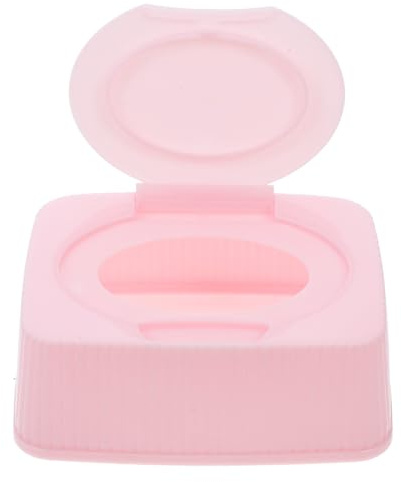 VICASKY Feuchttuchbox mit Klappdeckel Staubdichter Aufbewahrungsbehälter für Babytücher und Kosmetikpads Praktischer Spender für Zuhause Reise und Badezimmer Leicht Tragbar Pinkes Design