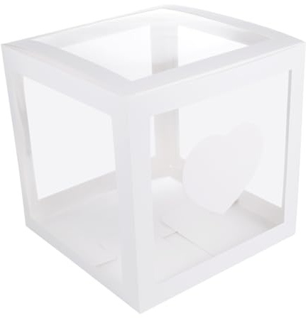 Homoyoyo Transparente Ballonbox aus Hartfaser und PVC Bruchfest Leicht Kompakt Dekorative Geschenkbox für Geburtstags und Partydeko