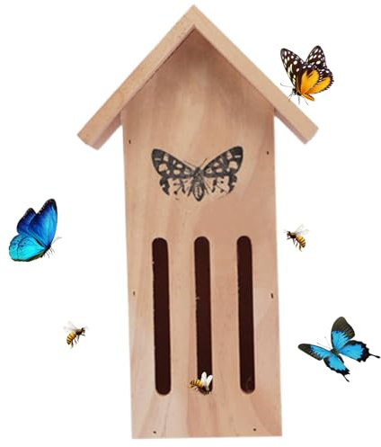 Maisons à Papillons pour l'extérieur, mangeoire à Papillons en Bois, hôtel Insectes résistant aux intempéries, hôtel Insectes de 11, 2x3, 9x3, 2 Pouces pour de Nuit, coccinelles, Maison