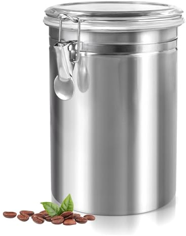 2000ml Botes de Café de Acero Inoxidable Herméticos, Coffee Bean Canister