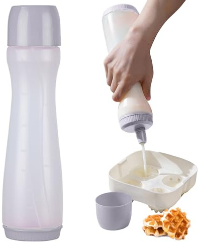 dispenser – pannkaka våffla klämverktyg för frukost lunchfest | livsmedelsgodkänd hartsflaska med droppfri spets, matlagningssmet flaska, enkel hällning och mätning för hemmatservering