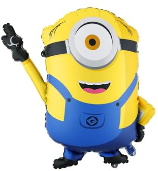 Folieballong Minion Mel 72 x 64 cm | XXL-ballong för helium eller luft – ballong för fest barns födelsedag | Minions folieballong som födelsedagsdekoration, festdekoration