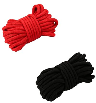 Cuerda de Bondage 2x10m de Algodón, Cuerda Suave para Ataduras para Shibari, Juguete Sexual BDSM para Parejas, SM Fetichista Kinky Rope, Arte del Bondage & Cosplay, ajustable & duradera