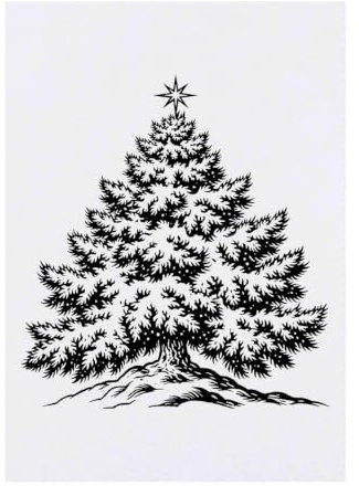 Azeeda 'Christmas Tree' Temporary Tattoo - A6 (TO00106695) | Water Resistant Skin Safe Transfer for Parties, Costumes and Gifts