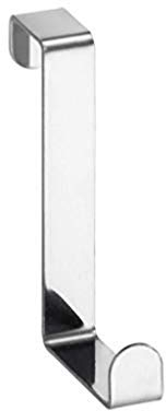 Wenko 4214062100 Ganci da Porta, Set da 6 Ganci, Battuta Fino a 4 cm, 7.6 x 2 x 4 cm, Lucido, Argento