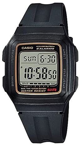 Casio Men's F201WA-9A Black Resin Quartz Watch with Digital Dial