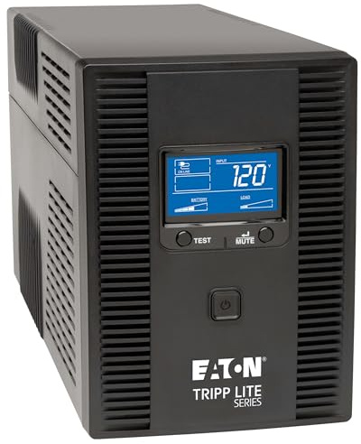 Eaton Tripp Lite Series OMNI1500LCDT 1500VA UPS Battery Backup Computer Uninterruptible Power Supply Units & Surge Protector, 810W, 10 Outlets, AVR, LCD Screen, 3 Year Warranty & $250,000 Insurance