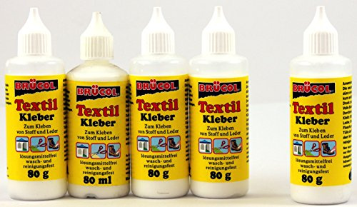Unbekannt Textilkleber je 80ml Brücol Bastelkleber Stoffkleber Textilklebstoff Klebstoff 540 (6 x 80ml = 480ml)