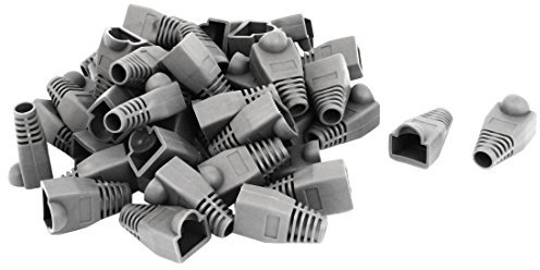 Ethernet Grau Gummi RJ45 Verbindung Stiefel Abdeckkappe Schutz 50stk DE de
