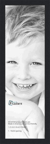 ArtToFrames 10x32 inch Black Picture Frame, 2WOMFRBW72079-10x32