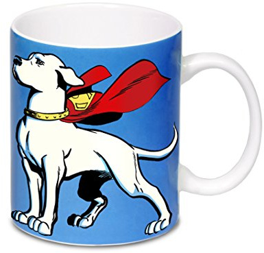 Logoshirt® DC Superman Krypto Porzellan Tasse, 300 ml | Spülmaschinenfest, Mikrowellengeeignet, Farbige Geschenkverpackung, Offiziell lizenziertes Design