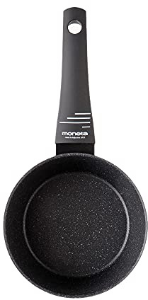 Moneta Yes (Zeus 2.0) Cazo, Aluminio Antiadherente Reforzado, Color Negro, para todo tipo de cocinas incluida inducción, 16 cm