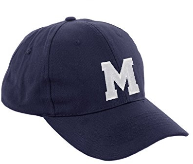 Morefaz Unisex Jungen Mädchen Mütze Baseball Cap Marineblau Hut Kinder Kappe Alphabet A-Z TM (M)