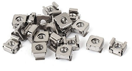 sourcing map sourcingmap® 20 pcs M6 x 1 mm de acero inoxidable 304 Tuercas jaula para Sever armario estante