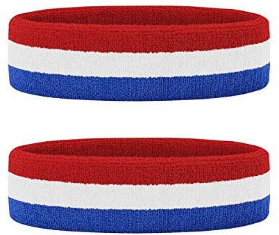 HANERDUN 2PCS Cinta de Pelo Hombre Mujer Elásticas Diadema Deportiva Humedad Sudor para Atletismo, Correr, Ciclismo, Entrenar Gimnasio, Yoga, Baloncesto, Tenis