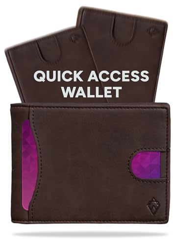 AKIELO RFID-blockerande Bifold Kortplånbok med Dragflik och Presentlåda – Stilfullt Herrplånbok – Kreditkorthållare Plånböcker för Män (DELTA - Mörk Mocha Utgåva)