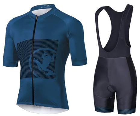UGLY FROG Radtrikot Herren Fahrradbekleidung Set Outdoor Sports Kurzarm Radkleidung + Radfahren Latzhose Shorts im Sommer