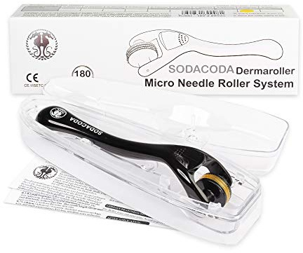 Sodacoda DRS-Roller mit 180 Nadeln aus Titan und Edelstahl – Schlankes Design für präzise Hautpflege (0.50mm)