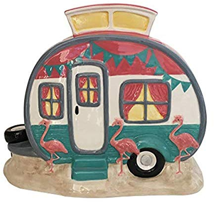 Blue Sky Ceramics Flamingo Camper - Tarro para galletas