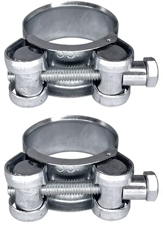 Diforma 2 Stück Rohrschellen, verzinkte Stahlrohr-Schlauchschellenbefestigungen (32-35 mm, 20 mm Ringbreite, Kohlenstoffstahl, verzinkt)