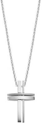 LOTUS STYLE Cadena Acero Inoxidable Hombre de 316l Colgante Cruz - Diseño Sofisticado y Resistente al Agua 500.00 mm LS1984-1/3 Collar Hombre - Regalo de Cumpleaños, Día del Padre y Ocasión Especial