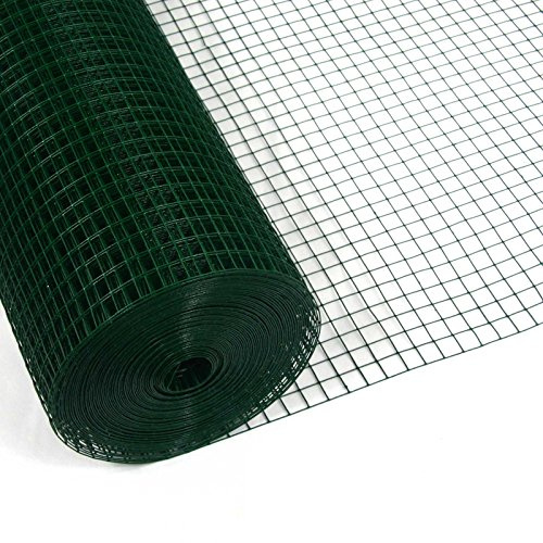 Garmix Volierendraht Maschendraht 4-Eck Drahtgitter Drahtzaun Grün 12x12mm (50cm x 25m 1,05mm)