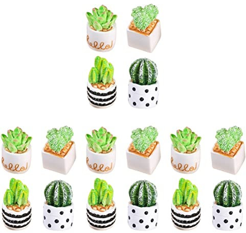 jojofuny 16piezas Mini Artificiales Suculentas De Cactus para Decoración De y Bonsai