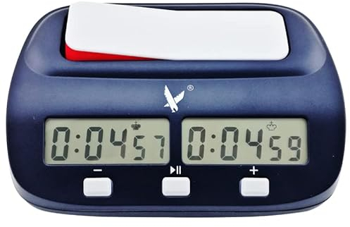 LEAP Schachuhr Fide Genehmigt Digitaler Schach-Timer Professionell für Brettspiele (Official Store) Blau