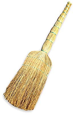 EliteKoopers Traditional Unique American Corn Swinging Broom Hand Made Stable Yard Brush