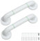 ZephyrCraft Barre d'Appui pour Personnes Âgées, Lot de 2 de Barre d'Appui Douche 30cm - Blanc - Barre d'Appui WC Pour Salle de Bain en Acier Inoxydable, Barre de Maintien Douche