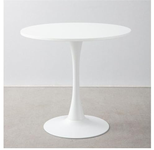 JHAISMAO Modern Casual Negotiating Table， Round Table Tulip White Coffee Milk Tea Shop Dining Table， Nordic Balcony Small Round Table and Chairs(Size:80cm)