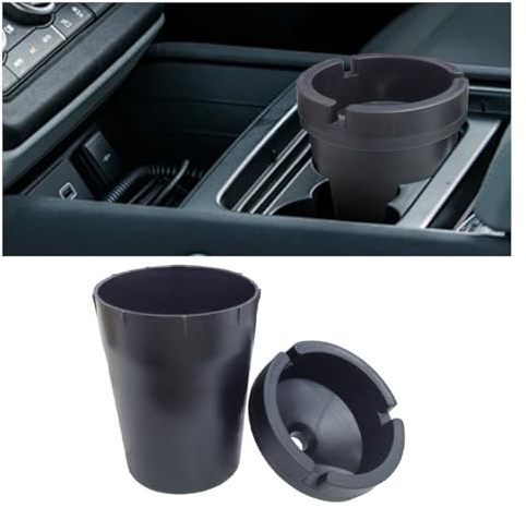 Posacenere nero senza fumo, posacenere a secchio jumbo, posacenere portatile in plastica, autoestinguente, posacenere per auto, camion, casa, ufficio (1 pezzo)