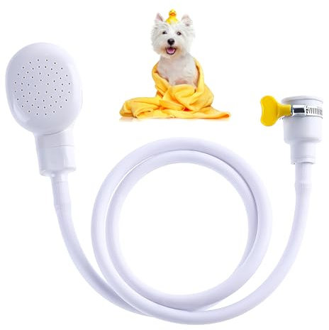 Attacco per doccia per lavandino, rubinetto singolo, tubo doccia a mano per animali domestici, doccetta spray per lavare i capelli, doccia portatile per cani/gatti, per fare il bagno di bambini,