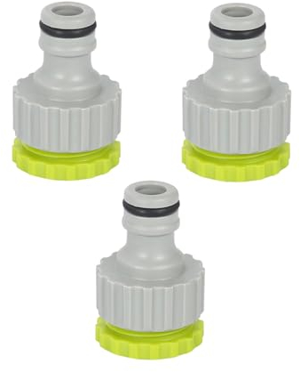 BFUZXY 3 Pezzi Adattatore Rubinetto Canna Acqua Attacco Rapido,Attacchi Rapidi Acqua,Attacco Raccordo Tubo Acqua Giardino,Connettore per 1/2 e 3/4 Tubo da Giardino,Rubinetti,Cucina(Verde Grigio)