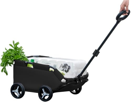 Kinderwagen für Katzen – zusammenklappbarer Hundewagen, rollbarer | Kinderwagen für Transportbox für Katzen | zusammenklappbarer Trolley mit 4 Rädern für Katzen, leichter Kinderwagen für Hunde,