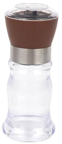 QJFORU Pepper grinder,Manual Grinder,Pepper Mill Pepper Grinder Manual Black Pepper Grains Household Seasoning Pepper Sea Salt Sesame Grinding Bottle Pepper Grinder(Brown)