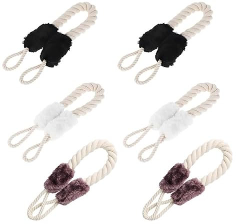 Abiyou Safety Door Stop, 6PCS Door Stop Rope, Cotton Rope for Door Handle, Soft Rope Doorstop, Cord Door Stop, Door Stopper, for Finger Door and Pet Protection