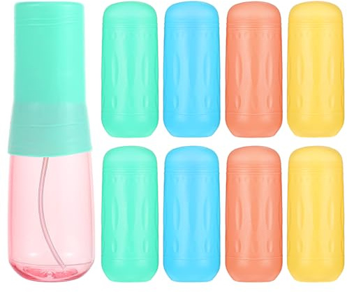 8 copribottiglia in silicone per viaggi, a prova di perdite, maniche elastiche essenziali da viaggio, essenziali per donne e uomini, articoli da toeletta da viaggio per la maggior parte delle