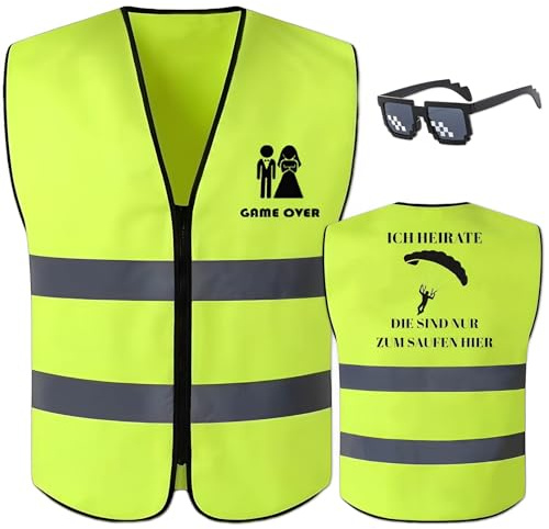 Snyvpra Addio al celibato, set da uomo, gilet e occhiali divertenti, idea regalo divertente per addio al celibato