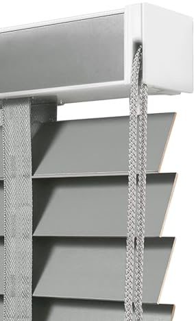Persiana de Madera Estor Enrollable Noche y Día Persiana Plisada Ventana Oscurecedora Protección Solar Intimidad para Ventanas Puertas Cortinas de Cocina Baño(Gray,120x120cm/47'x47')