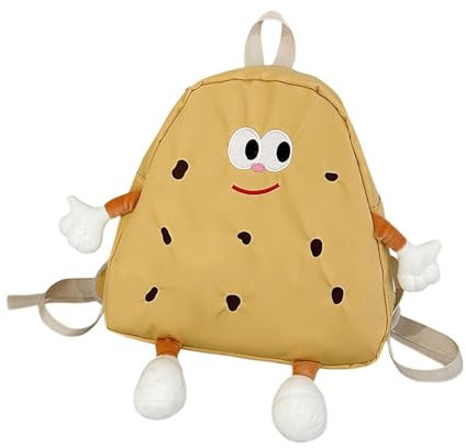 UxicRuya Modischer Kinderrucksack mit Keksmuster, Süße Tasche, Ideal Als Geschenk Zum Kindertag, Zur Schule, Gelb