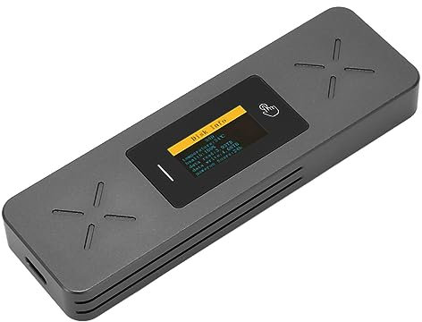SUNGOOYUE M.2 NVME SSD Cinete Eficiente Aluminio Velocidad de Transferencia Rápida para Ventanas/ Carcasa de Accionamiento de Disco Duro Externo Portátil con Pantalla Inteligente