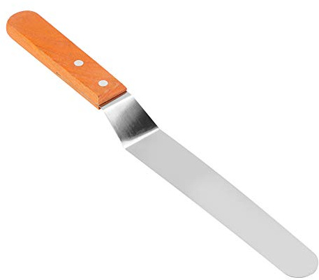 Milltrip Couteau de Décalage en Acier Inoxydable, Manche en Bois Spatule pour la Décoration et Cuisson du Gâteau, Pâtisserie, Outil de Chef Pâtissier (8 pouces)