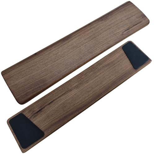 Repose-poignet en bois de noyer de qualité supérieure pour clavier sans clé, courbe ergonomique et entretien facile, repose-main en bois pour clavier à 75% 80% (36,1 cm de long)