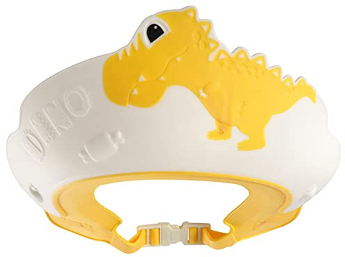 RIZGHWOY Baby-Duschhaube, Süße Dinosaurier-weiche Badehaube für Kleinkinder, Rutschfest mit Wasserschutz Zum Baden, Geeignet für Im Alter von 1–15 Jahren (YELLOW)