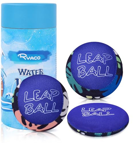 RYACO Leap Water Skipping Balls, 3 Pack Bouncing Beach & Pool Toys, Extreme Water Fun for All Ages, Ideal for Beach Lake Pool River & Bath Time
